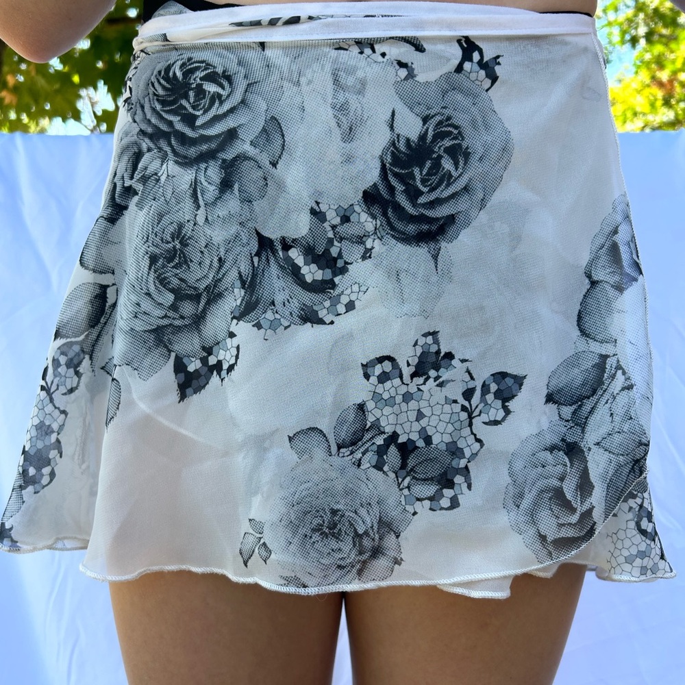 Dance Favourite Ballet Wrap Skirt w/Floral Pattern, OS
